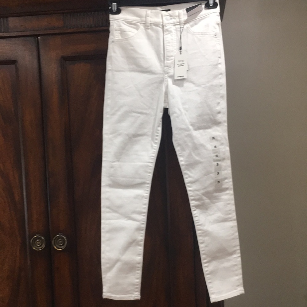 Express white skinny jeans